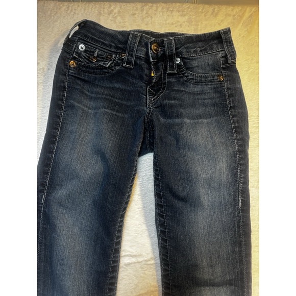 Vintage True Religion Jeans 25 Women's Serena Skinny Made in USA Dark Wash Y2K - Picture 1 of 12